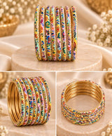Floral Paisley Multicolour Enamel Chudi Set