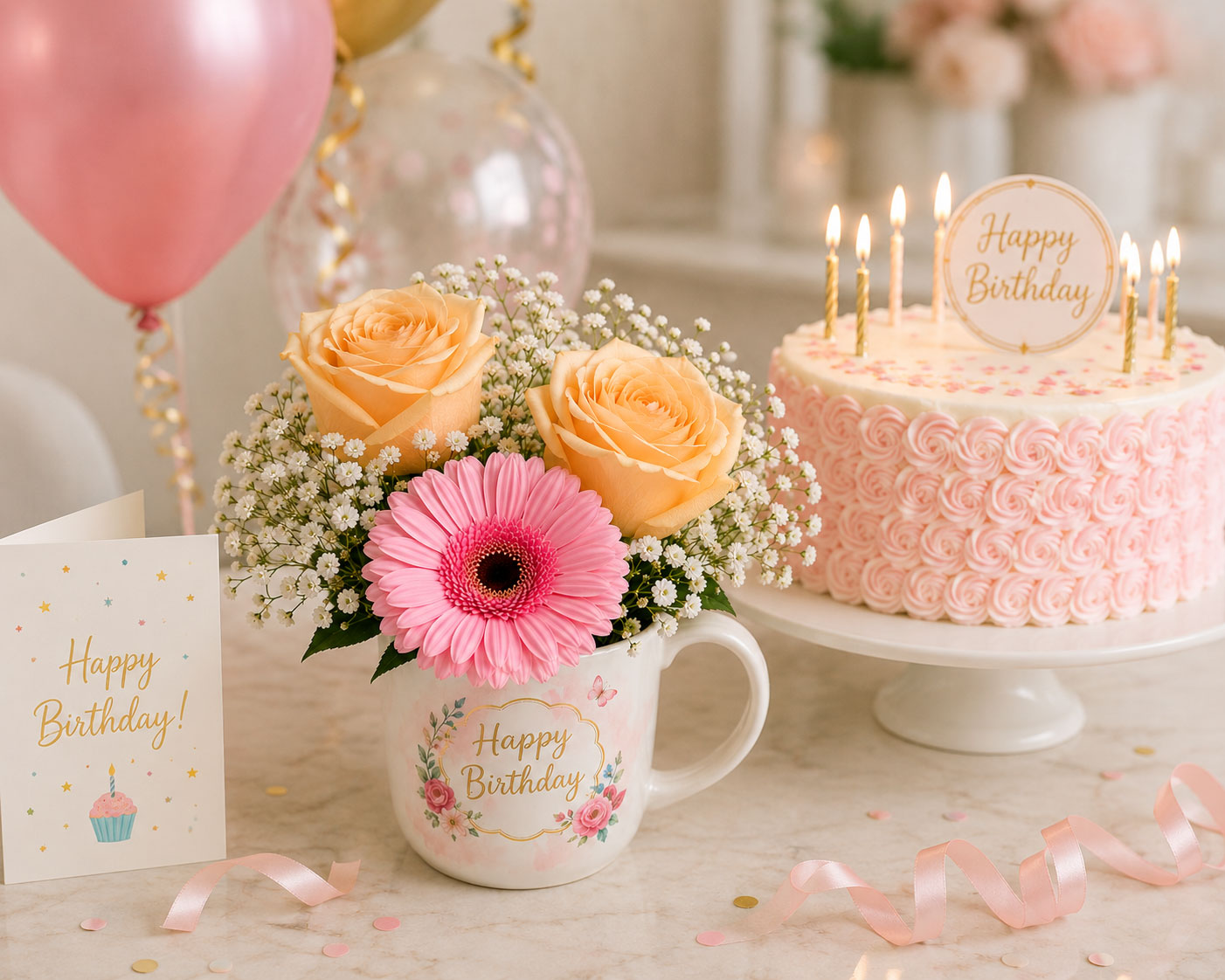 Flower Mug of Birthday Surprises