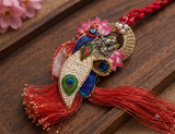 Premium Lotus Peacock Designer Rakhi Combo