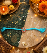 Aqua Bloom Crystal Rakhi