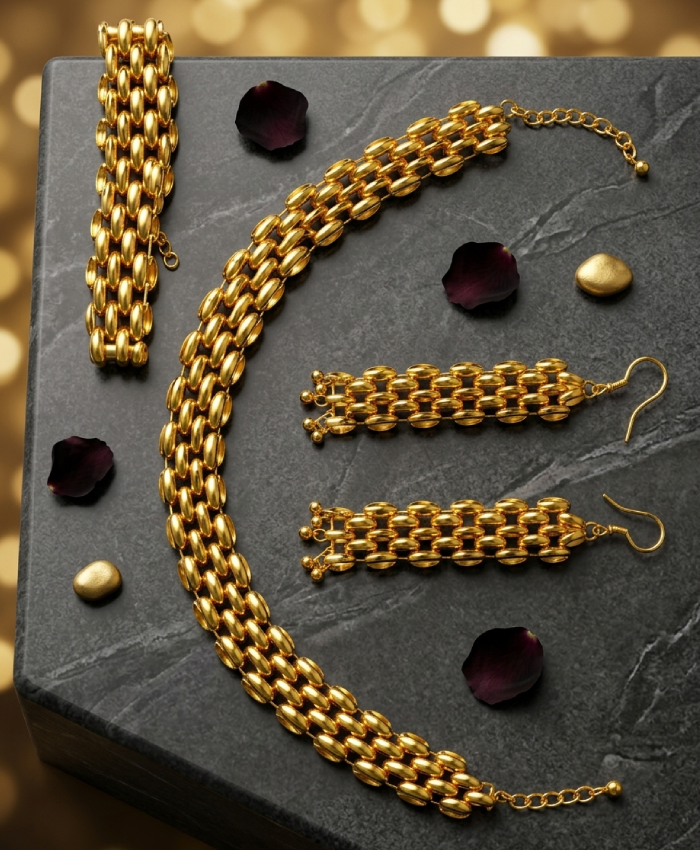 Sunehri Luxe Layered Gold-Tone Jewellery Set