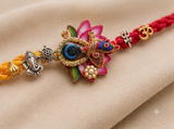 Premium Lotus Peacock Designer Rakhi Combo