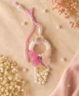 Pink Butterfly Pearl Designer Lumba Rakhi
