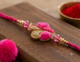 Pink Kanha Floral Designer Rakhi