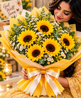 Get Well Sunflower Bouquet – 6 Sunflowers