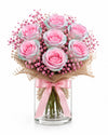 Glass Full of Pink Roses