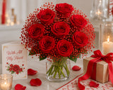 Glass Full of Red Rose