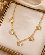 Gold-Tone Butterfly Charm Necklace