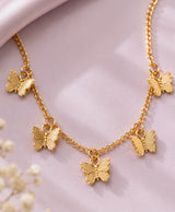 Gold-Tone Butterfly Charm Necklace