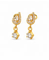 Golden CZ Teardrop Drop Earrings