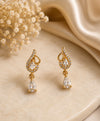Golden CZ Teardrop Drop Earrings