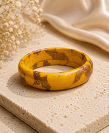 Golden Glow Hand-Painted Yellow & Orange Lac Bangle Set