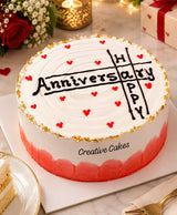 Golden Hearts Anniversary Cake
