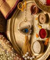 Golden Peacock Pearl Designer Rakhi