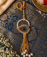Golden Peacock Pearl Designer Rakhi