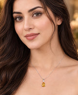 Golden Teardrop Crystal Pendant Necklace