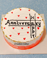 Golden Hearts Anniversary Cake