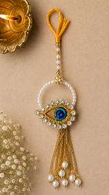 Golden Peacock Pearl Designer Rakhi
