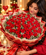 Grand Luxury Red Rose Bouquet – 100 Red Roses