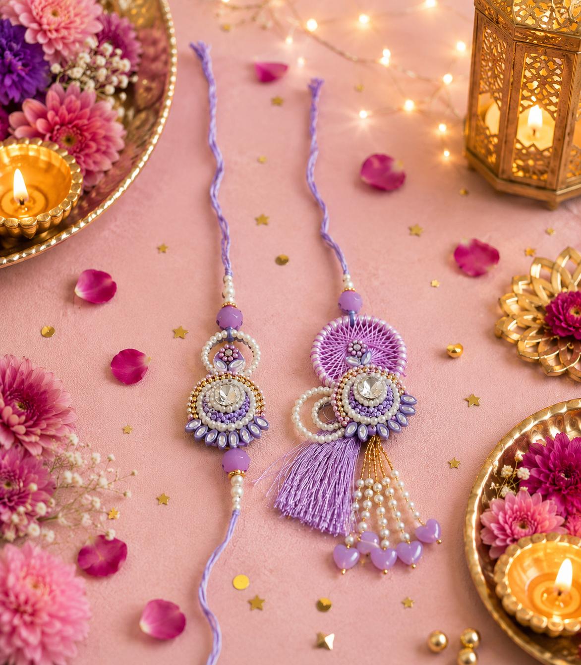Gulabo Royal Pearl Rakhi Set
