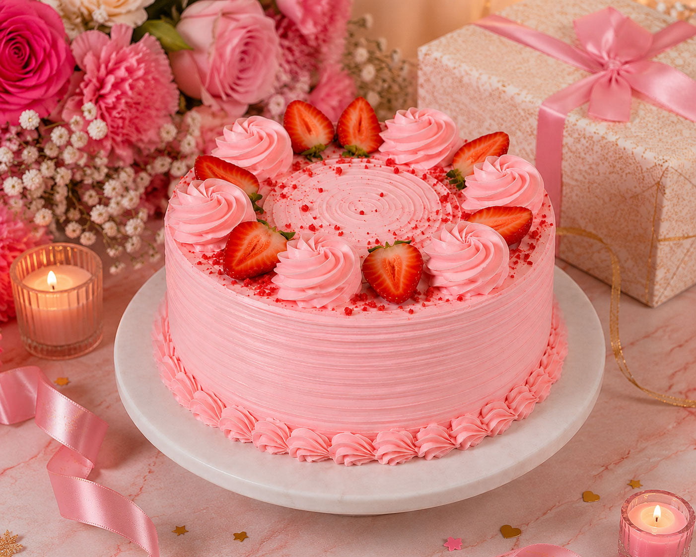 In Love Strawberry Cake 500g Eggless