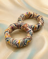 Ivory Multicolour Abstract Marbled Lac Bangles