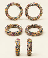 Ivory Multicolour Abstract Marbled Lac Bangles