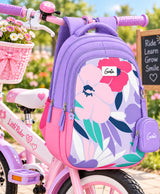 Lavender Bloom Floral School Backpack with Mini Pouch