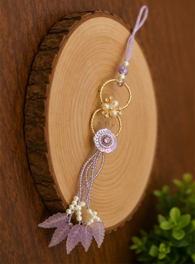 Lavender Pearl Floral Designer Lumba Rakhi