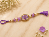 Lavender Pearl Butterfly Designer Rakhi