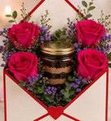 Love Letter Blooms N Choco Jar Cake