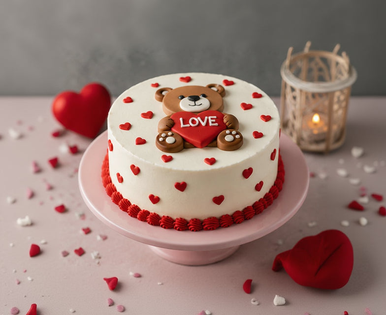 Love Teddy Valentine Cake