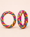 Magenta Teal Yellow Braided Enamel Lac Bangles