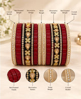 Maroon Royale Embellished Lac Bangle Set