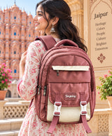 Mauve Skyking Backpack on Cozy Desk