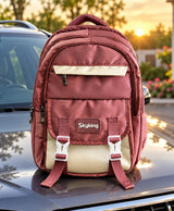 Mauve Skyking Backpack on Cozy Desk