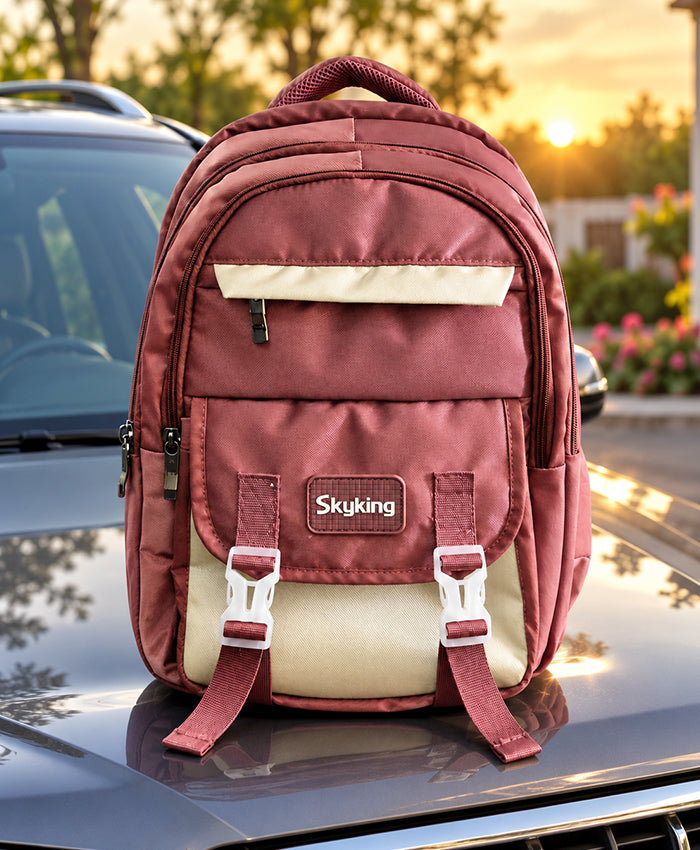 Mauve Skyking Backpack on Cozy Desk