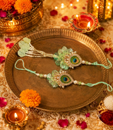 Mayurika Emerald Feather Rakhi Set