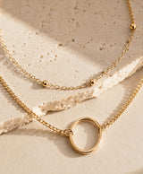 Minimalist Double-Layer Oval Ring Necklace for Women