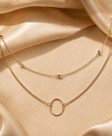 Minimalist Double-Layer Oval Ring Necklace for Women