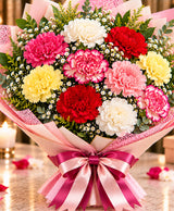 Mixed Carnation Bouquet – 10 Carnations