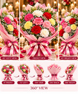 Mixed Carnation Bouquet – 10 Carnations