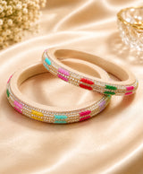 Multicolor Chevron Embellished Designer Bangle