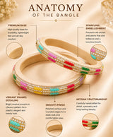Multicolor Chevron Embellished Designer Bangle