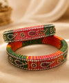 Multicolor Embellished Enamel Bangle Set