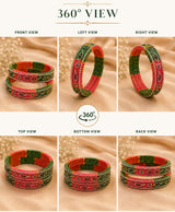 Multicolor Embellished Enamel Bangle Set