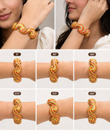 Yellow Multicolor Hand-Painted Spiral Lac Bangles