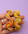 Yellow Multicolor Hand-Painted Spiral Lac Bangles