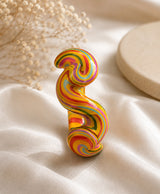 Yellow Multicolor Hand-Painted Spiral Lac Bangles