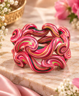 Multicolor Swirl Sculptural Designer Lac Bangles